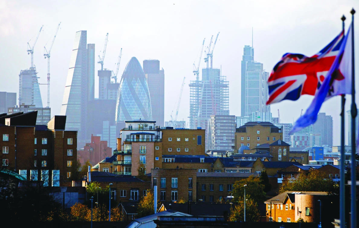 A Union flag flies from a pole, with the City of London in the background, as Britain and the EU seek
to overcome differences over the country’s so called divorce bill. (AFP)
