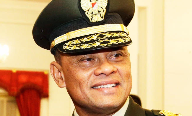 In this July 8, 2015 file photo, Indonesian Armed Forces Chief Gen. Gatot Nurmantyo pose for a photo after his swearing-in ceremony at the presidential palace in Jakarta, Indonesia. (AP)