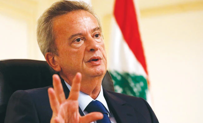 Lebanon’s central bank Governor Riad Salameh speaks during an interview at his office in Beirut. (Reuters)