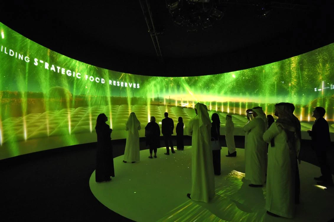 Participants watch a movie advertising a Red Sea project at the three-day Future Investment Initiative conference in Riyadh where the PIF pledged to create 20,000 domestic jobs. (AFP)