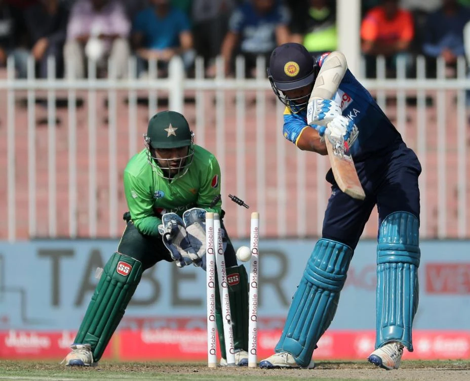 Sadeera Samarawickrama of Sri Lanka bats during the third one day international (ODI) cricket match between Sri Lanka and Pakistan at Sharjah Cricket Stadium in Sharjah on Oct. 20, 2017. (AFP/Karim Sahib)
