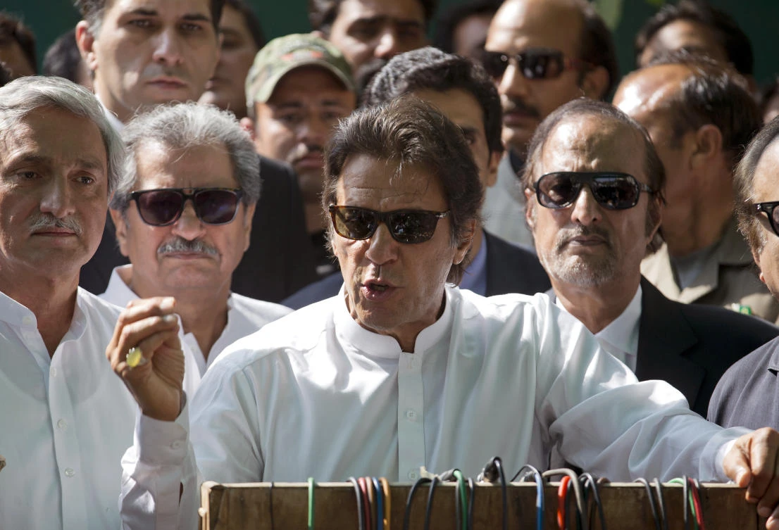 Imran Khan, the PTI chairman, touted the victory as a “direct vote of confidence” in his party’s performance governing Khyber Pakhtunkhwa since the 2013 election. (AP)