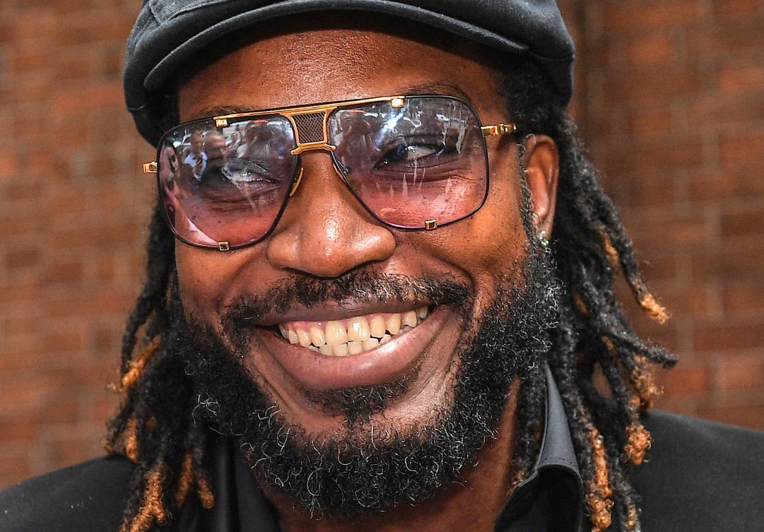West Indies cricketer Chris Gayle reacts as he leaves the New South Wales Supreme Court after winning a defamation case against an Australian media company in Sydney, Australia, Oct. 30, 2017. (AAP/Brendan Esposito/via Reuters)