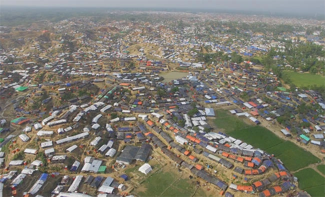 A bird’s-eye view of the Rohingya refugee camps in Bangladesh. (AN Photo)