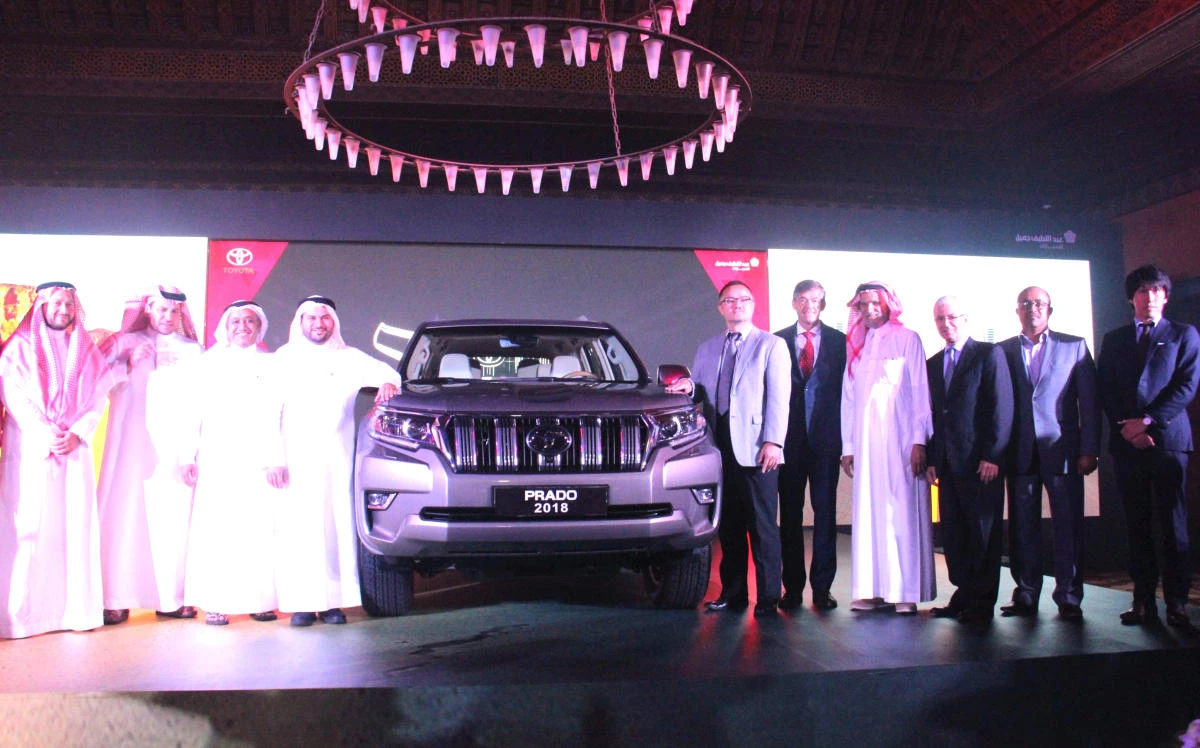 Officials of Abdul Latif Jameel Motors at the launch of Toyota Land Cruiser Prado 2018.