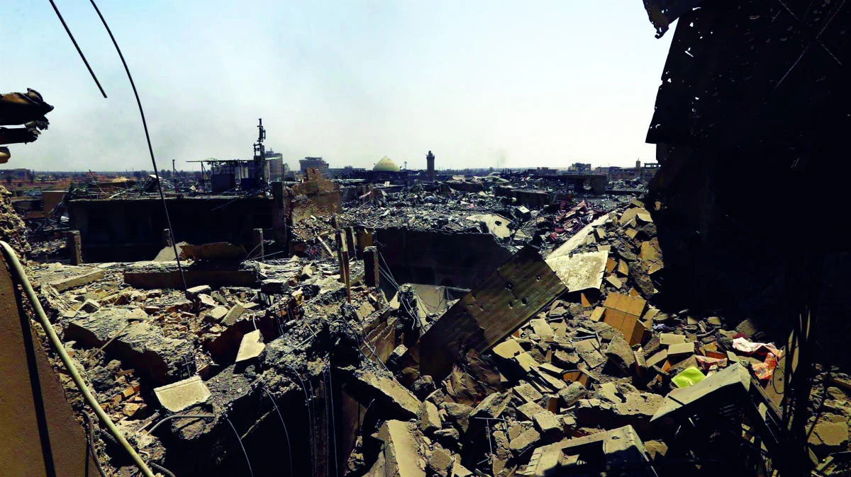 Destroyed buildings from clashes are seen in the Old City of Mosul, Iraq, on July 10. (Reuters)