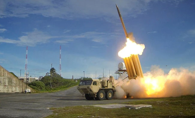 A Terminal High Altitude Area Defense (THAAD) interceptor is launched during a successful intercept test, in this undated handout photo provided by the U.S. Department of Defense, Missile Defense Agency. (REUTERS)