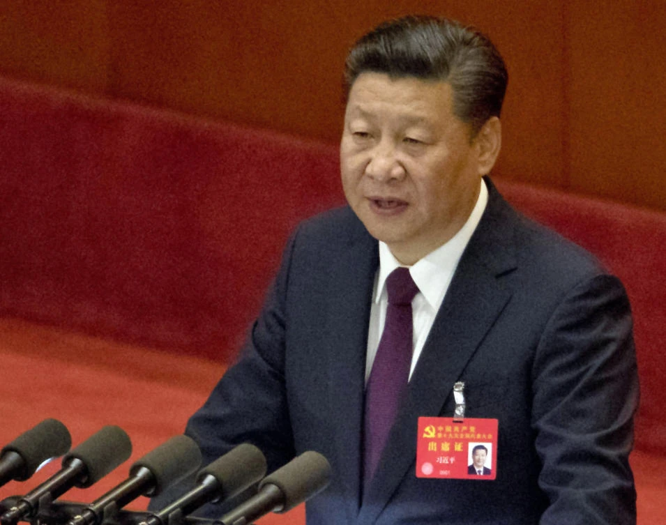 Chinese President Xi Jinping delivers a speech at the opening ceremony of the 19th Party Congress held at the Great Hall of the People in Beijing, China. Xi praised China’s controversial island-building project in the South China Sea in his address to the ruling Communist Party’s national congress, an event held every five years. (AP/Ng Han Guan, File)