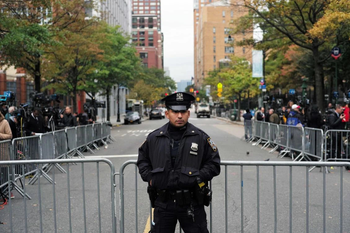 A police officer secures an area near the site of a terror attack in New York, on November 1, 2017. (AFP)