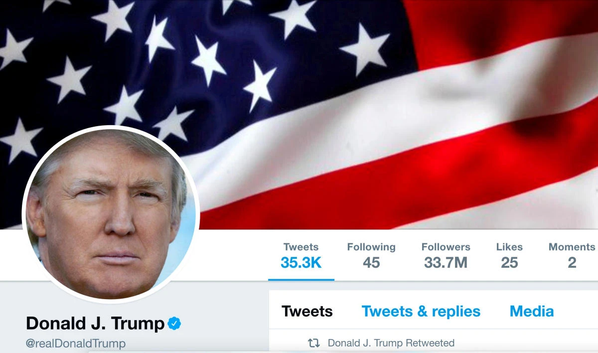 The masthead of US President Donald Trump's @realDonaldTrump Twitter account is seen on July 11, 2017. (@realDonaldTrump/Handout/File Photo via REUTERS)