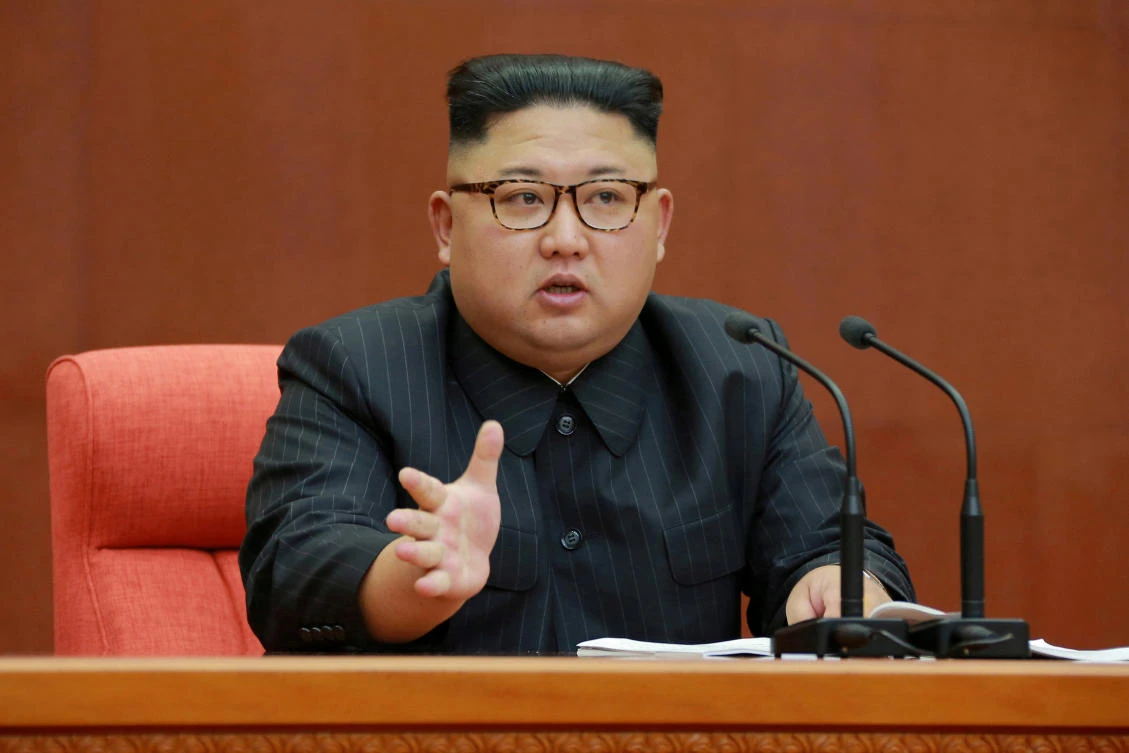 Donald Trump has been engaged in an escalating war of words with the North’s leader Kim Jong-Un, above, trading threats and personal insults. (Reuters)