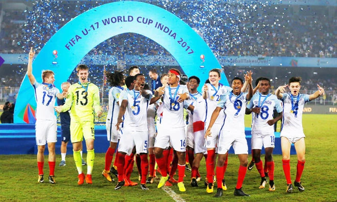 England won the recent Under-17 World Cup held in India, a tournament that attracted record crowds and full stadiums and stirred the country’s love of the game. (AP)