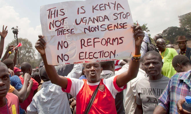 Opposition activists demonstrate in Nairobi, Kenya, in this file photo. (AP)