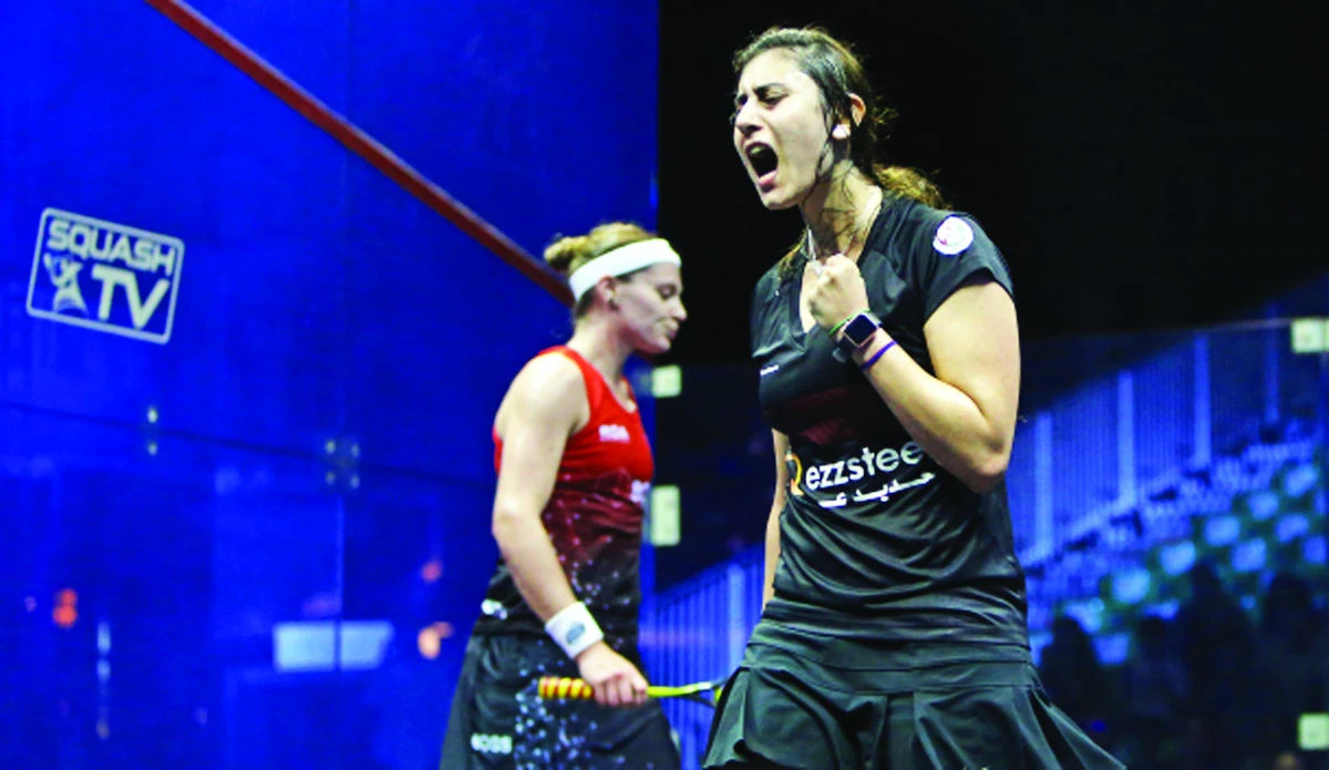 Nour El-Sherbini is the top seed for the PSA Women’s Masters event in Riyadh. (Reuters)