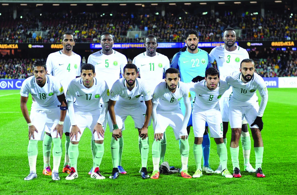 The Saudi Arabia team are in confident mood ahead of Friday’s date with Portugal. (Asharq Al-Awsat)