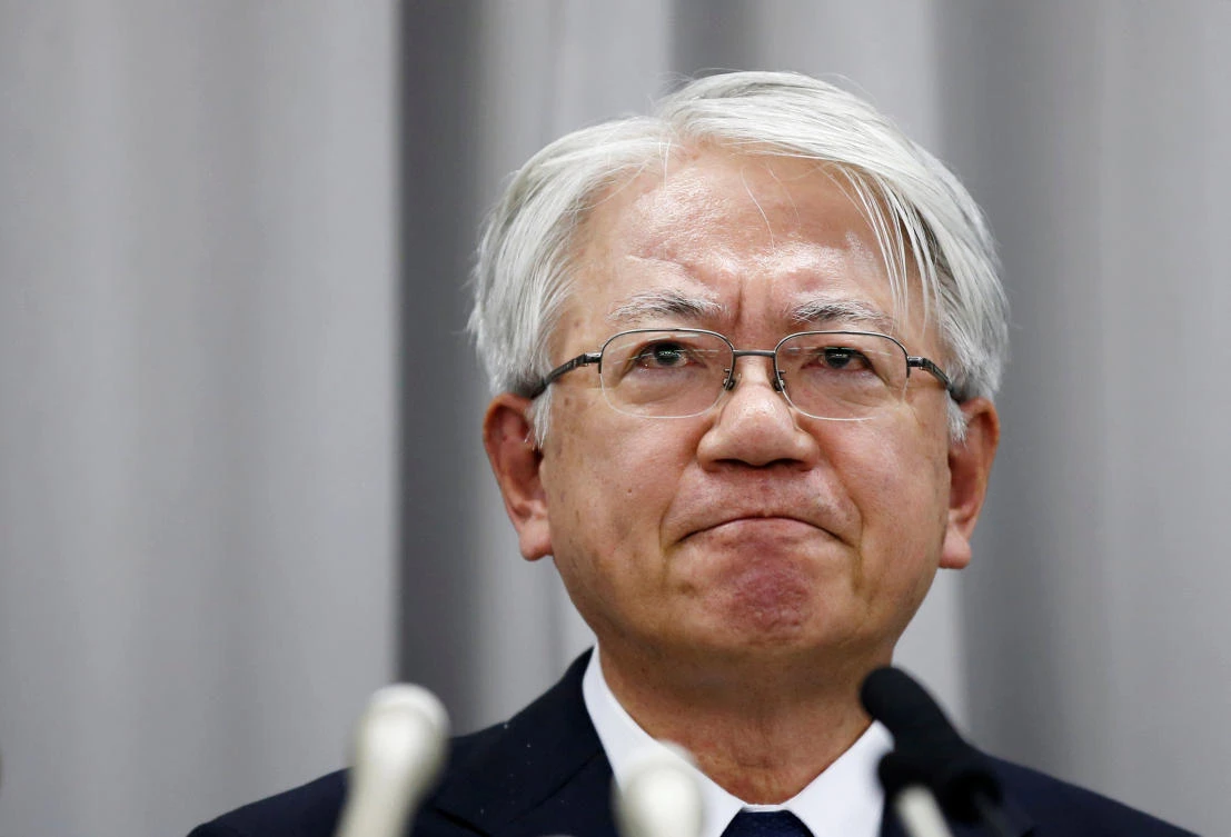 Chief Executive Officer Hiroya Kawasaki submitted the internal report on Friday to Akihiro Tada, director general of METI’s manufacturing industries bureau, before releasing the report publicly. (Reuters)