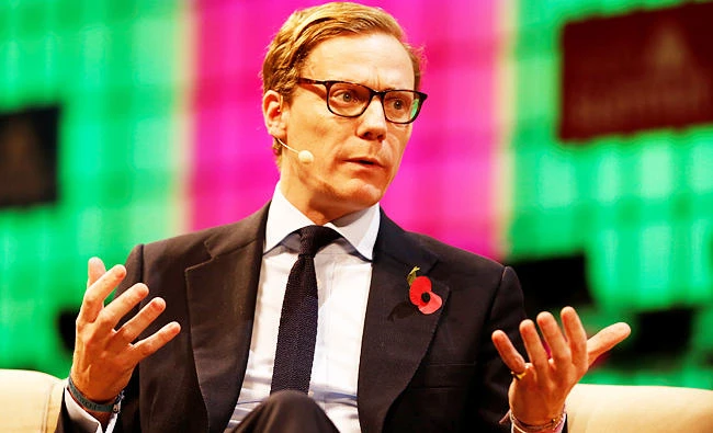 CEO of Cambridge Analytica, Alexander Nix, speaks during the Web Summit, Europe's biggest tech conference, in Lisbon, Portugal, in this November 9, 2017 photo. (REUTERS)