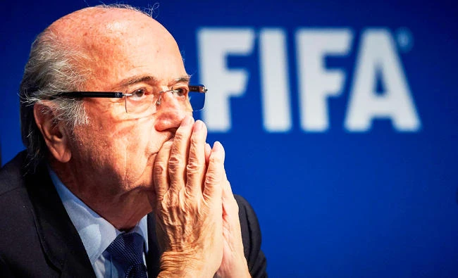 This file photo taken on March 20, 2015 shows FIFA president Sepp Blatter holding a press conference at the FIFA headquarters in Zurich. (AFP)