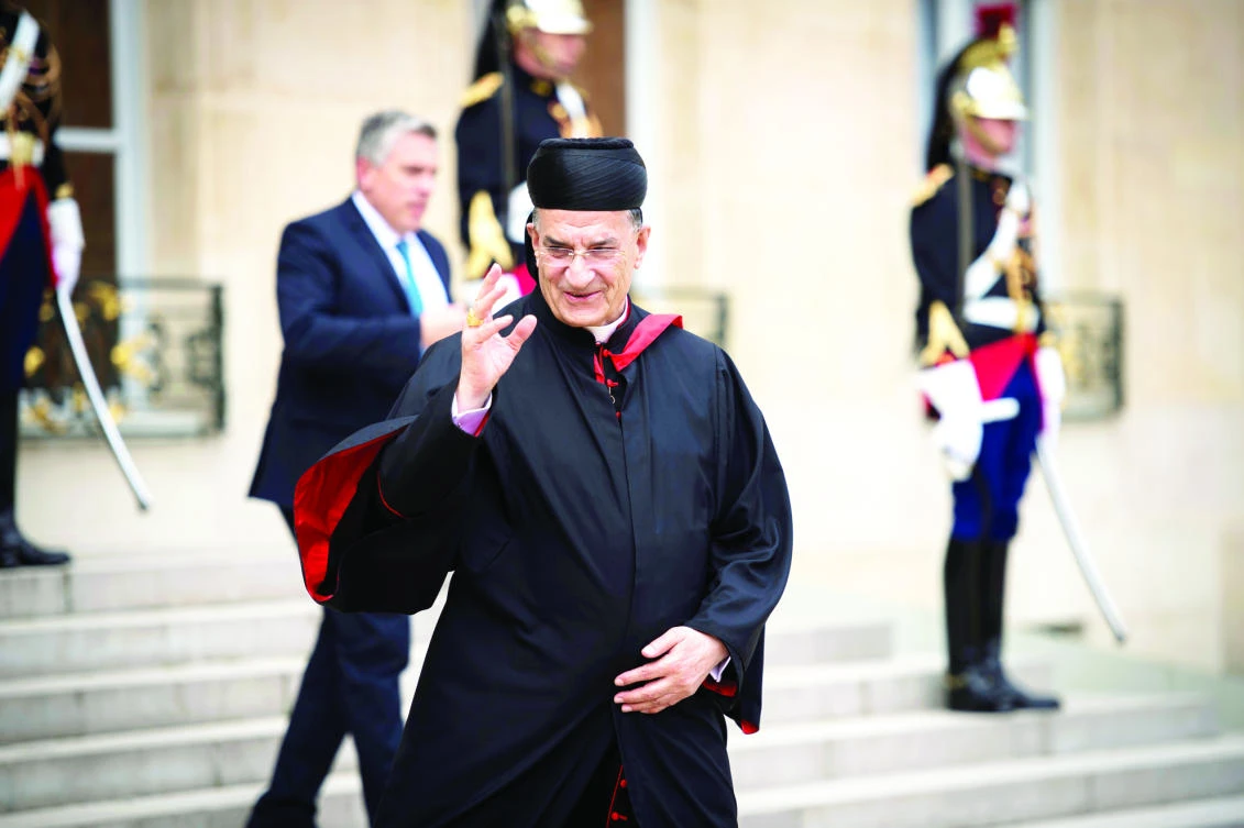 Patriarch Bechara Al-Rahi, Lebanese head of the Maronite Catholic church, leaves the Elysee Palace in Paris in this April 2016 file photo. (AFP)
