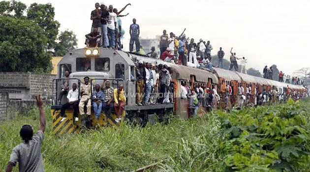 This file photo shows a commuter train carrying Congolese people in Kinshasa. (AFP)