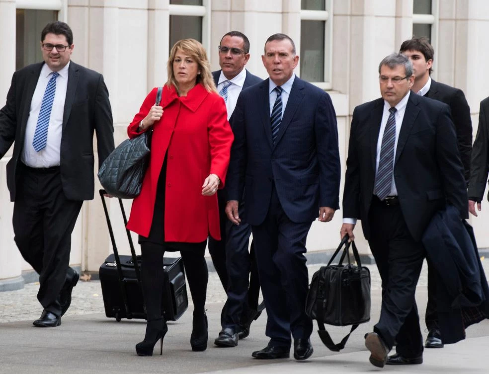 Conmebol President Juan Angel Napout of Paraguay arrives at Brooklyn Federal Court November 6, 2017 in New York. (AFP/Don Emmert)