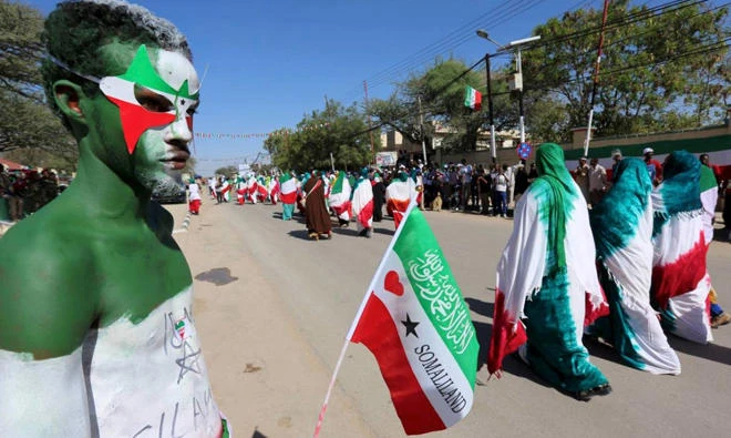 A man celebrates the self-declared independence day of Somaliland in Hargeysa in a file photo. (Reuters)