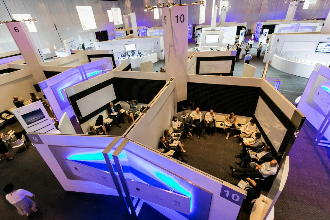 Brainstorming sessions at the WEF meeting Dubai over the weekend, which heard how the region is being held back by a shortage of Arabic-language content. (Photo courtesy of WEF)