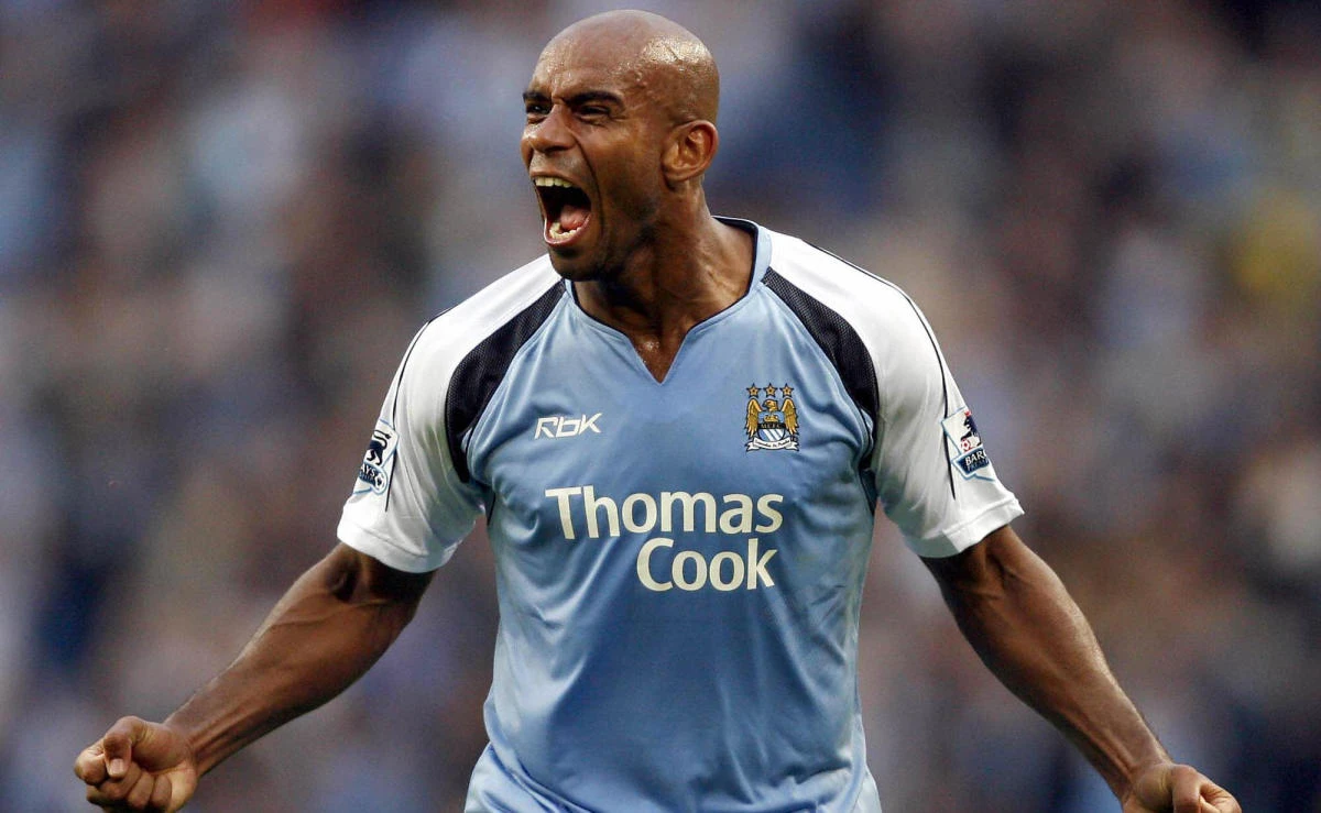 Manchester City’s Trevor Sinclair celebrates at the final whistle as City beat Arsenal after their English Premiership soccer match at The City of Manchester Stadium, Manchester, England on 26 August 2006. (File photo by AFP)
