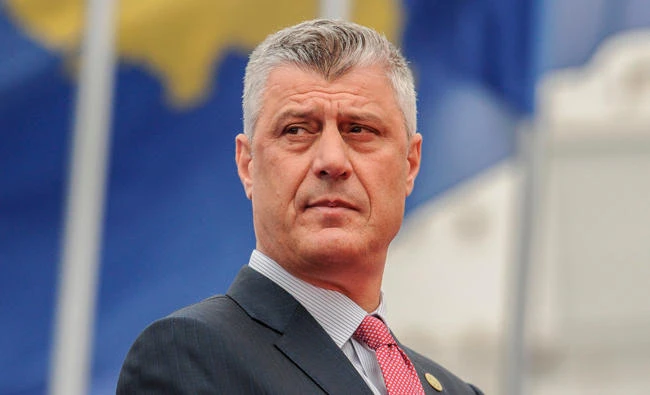 This file photo taken on April 8, 2016 shows Kosovo's President Hashim Thaci looking on during the Presidential inauguration ceremony in Pristina. (AFP)