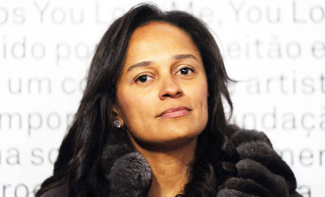 This file photo taken on May 3, 2014 shows Angolan businesswoman and chief executive of Angolan state oil firm Sonangol Isabel dos Santos attending an art exhibition in Porto, northern Portugal. (AFP)