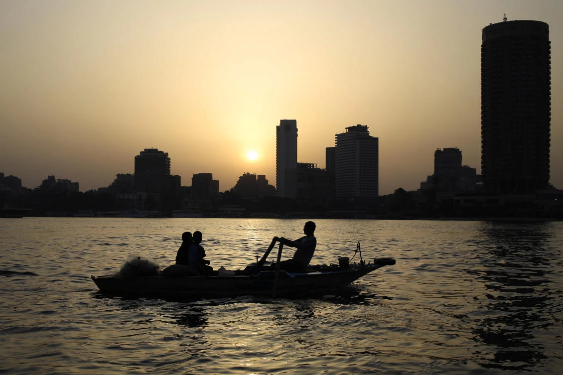 File photo, Egyptian fishermen row on the Nile River in Cairo, Egypt. (AP)