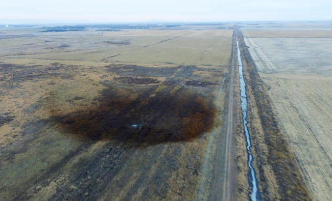 Spills from TransCanada’s Keystone pipeline leaked an estimated 210,000 gallons of oil onto agricultural land in northeastern South Dakota. (AP)