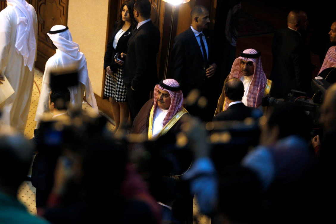 Bahraini Foreign Minister Sheikh Khalid bin Ahmed Al Khalifa is seen before the start of the Arab League meeting in Cairo on Sunday, November 19, 2017. (REUTERS/Amr Abdallah Dalsh)