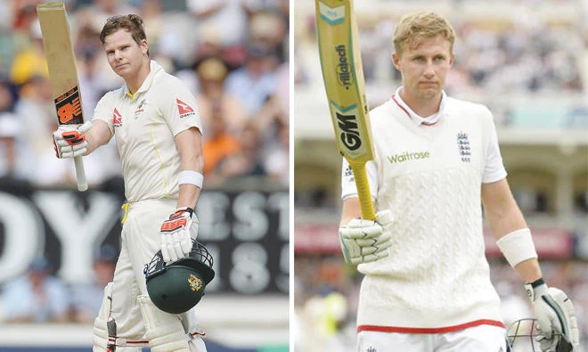 IN THE SPOTLIGHT: The two captains, Steve Smith (L) and Joe Root (R), will be all too aware of the attention and pressure they’ll be under throughout the entire five-Test Ashes series, which gets underway in Brisbane on Thursday. (Reuters)