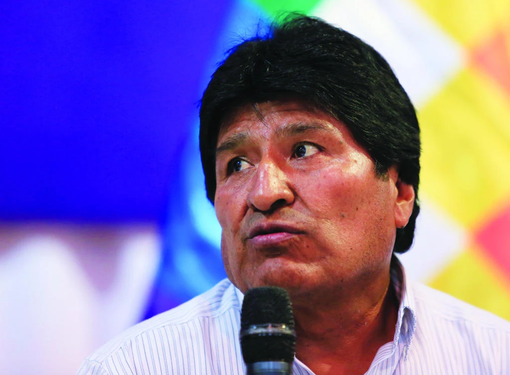 Bolivia’s President Morales speaks during a news conference at the venue where the GECF Summit will be held in Santa Cruz. (Reuters)