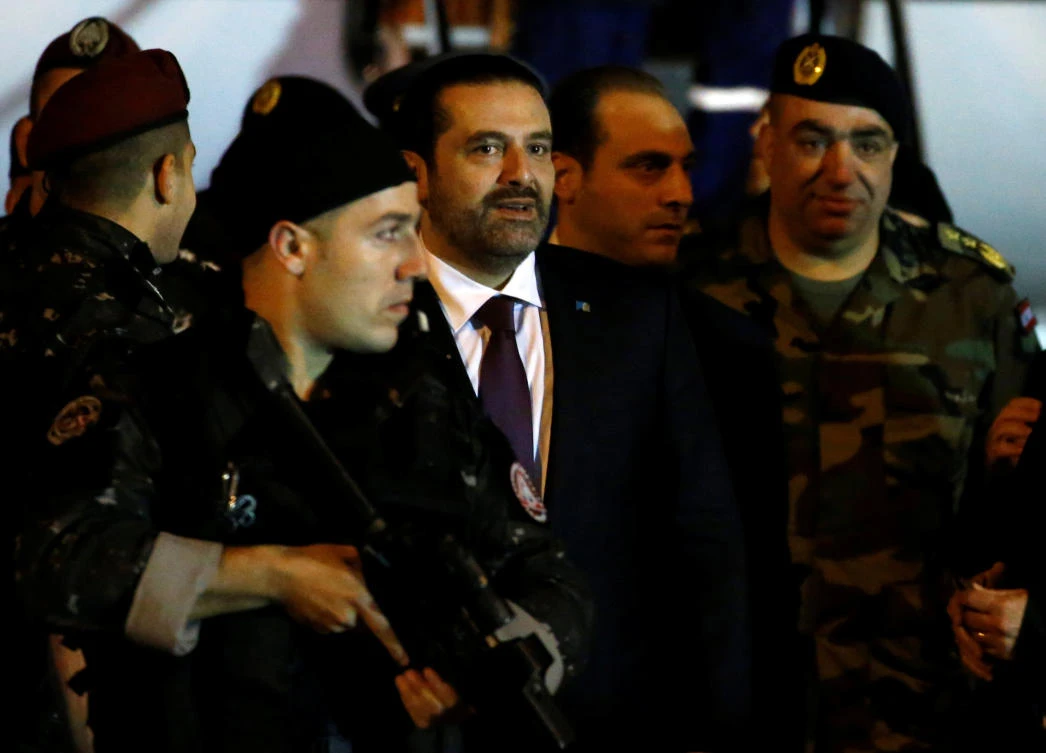 Saad Hariri at Beirut's international airport, in Beirut, Lebanon, November 21, 2017. (Reuters)