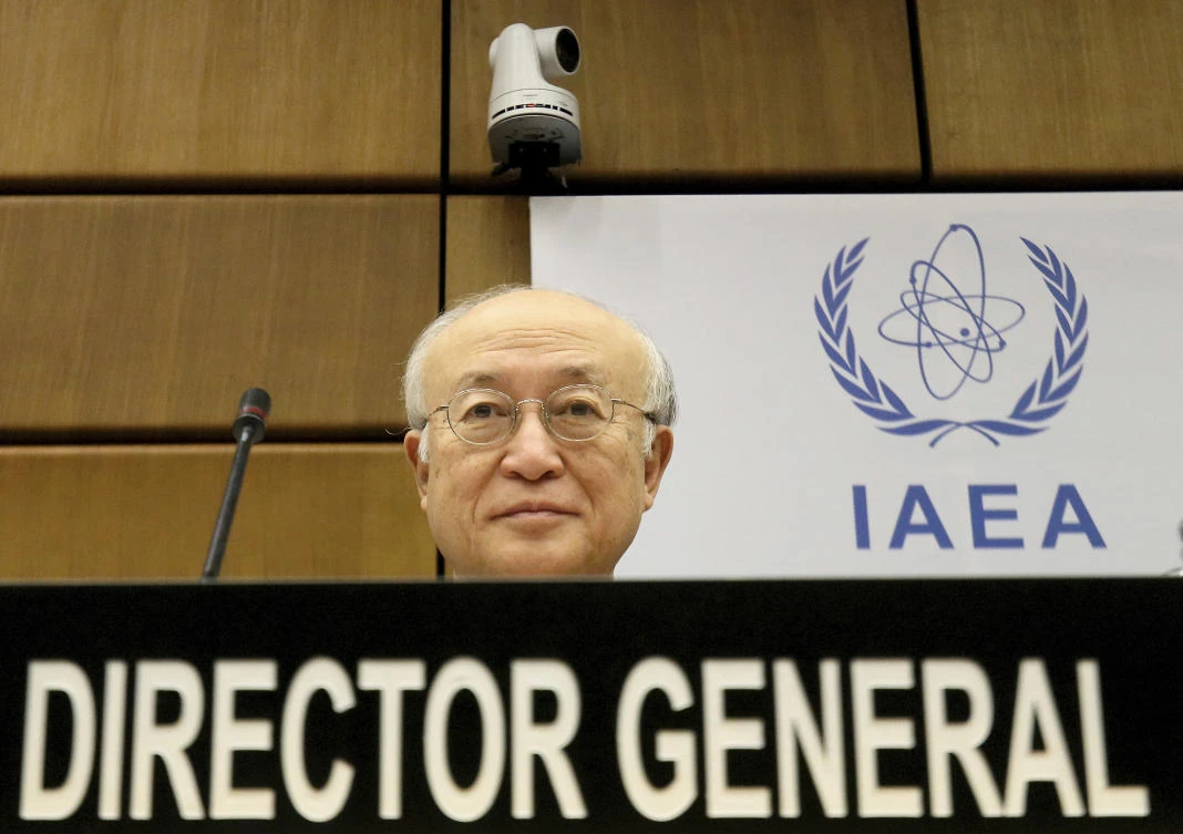 Director General of the International Atomic Energy Agency, IAEA, Yukiya Amano of Japan waits for the start of the IAEA board of governors meeting at the International Center in Vienna, Austria, Thursday, Nov. 23, 2017. (AP Photo/Ronald Zak)