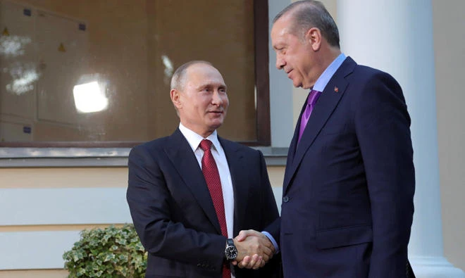Recep Tayyip Erdogan and Vladimir Putin. (Reuters)
