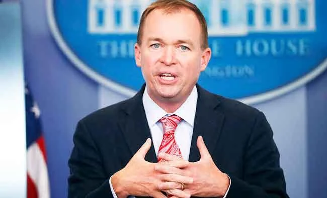 In this July 20, 2017 photo, Budget Director Mick Mulvaney gestures as he speaks during the daily press briefing at the White House in Washington. (AP)