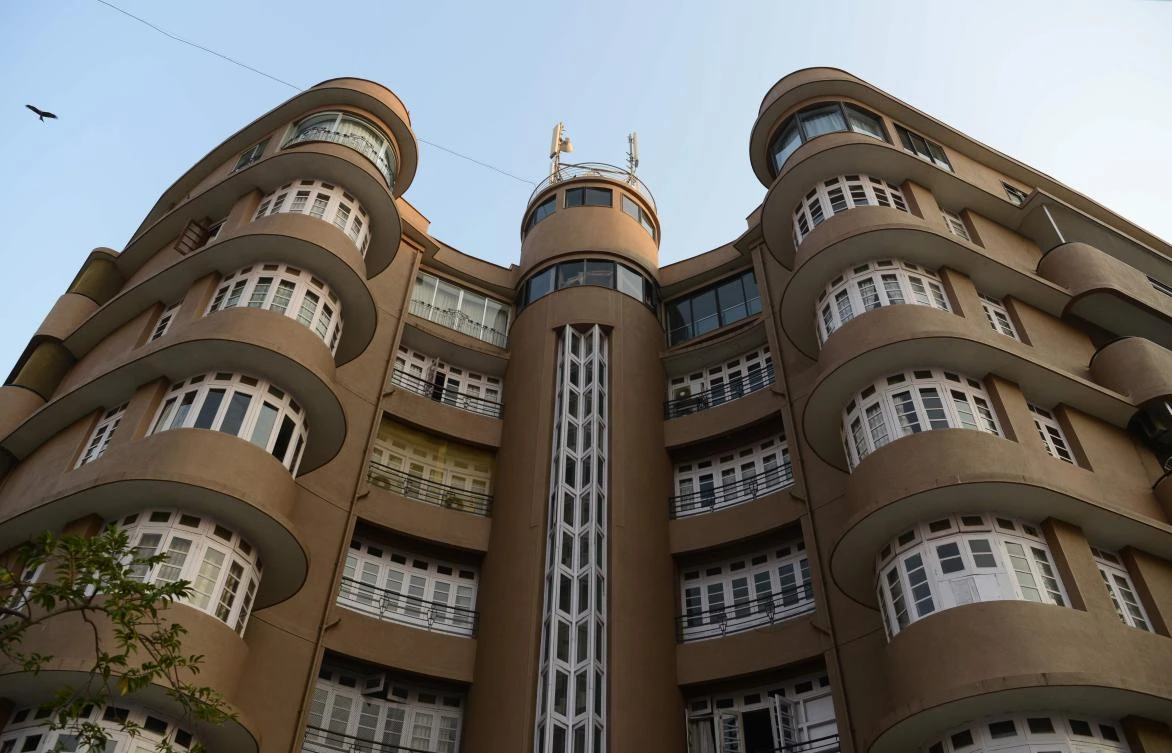 This photo taken on Nov. 8, 2017 shows an Art Deco building in Mumbai. (AFP)