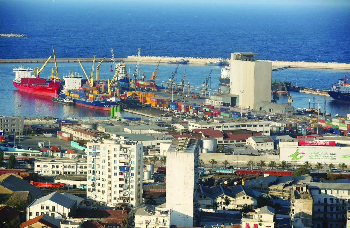 A view shows the commercial port of Algiers. Algeria’s lower house of parliament on Sunday approved increases in subsidized gasoline and diesel prices for the third straight year as part of the 2018 budget. (Reuters)