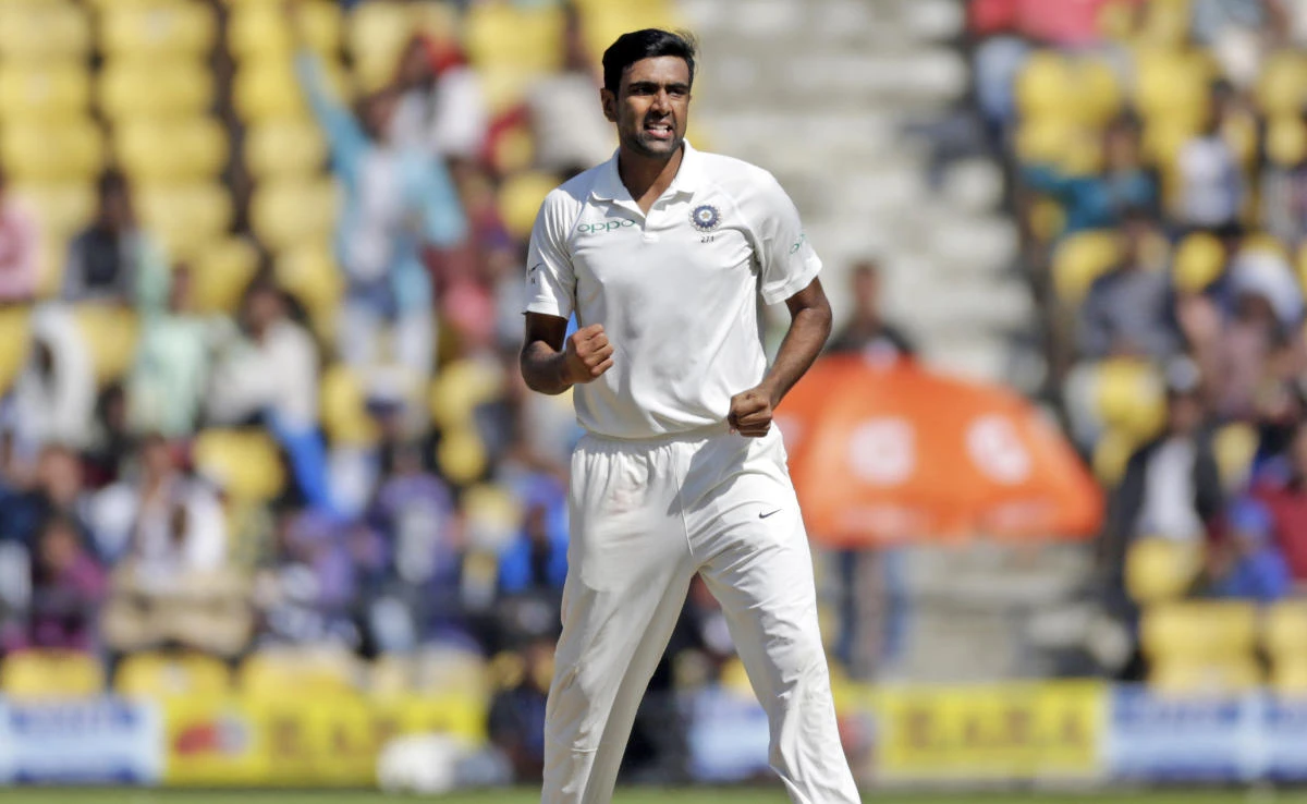 India’s Ravichandran Ashwin celebrates the dismissal of Sri Lanka’s Dilruwan Perera during the fourth day of their second test cricket match in Nagpur, India, on Monday, November 27, 2017. (AP)
