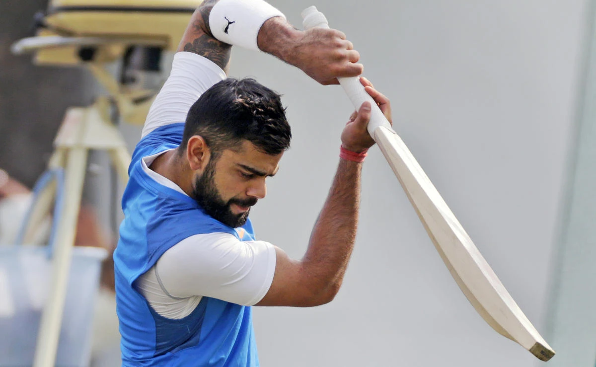 India’s cricket captain Virat Kohli is seen during a practice session before their second test match against Sri Lanka in Nagpur, India, on Thursday, November 23, 2017. (AP)