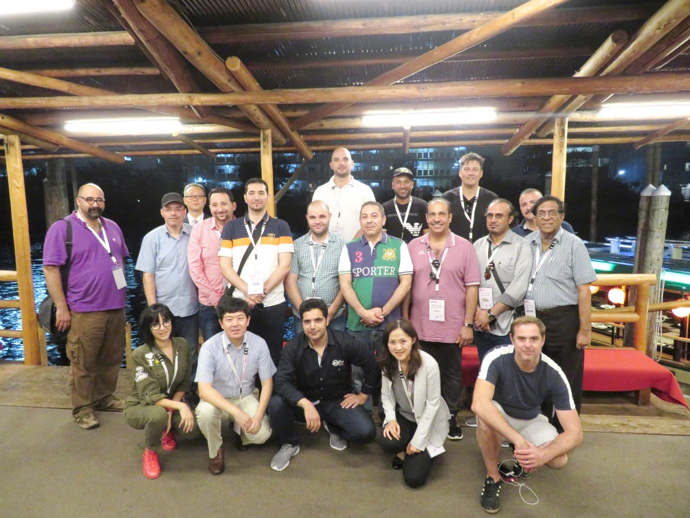 A group of journalists from the region visiting the Isuzu factory in Fujisawa, Japan.
