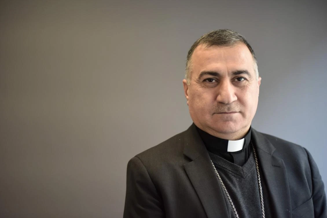 The Chaldean Archbishop of Irbil, Bashar Warda poses for a photo during an interview with AFP in Washington, DC, on Nov. 27,2017. With the Daesh group routed at last, one of the oldest Christian communities in the Middle East has a chance to reoccupy its ancestral towns. But the Chaldean and Syriac people of the Nineveh plain in Iraq need support to rebuild to their homes and are still anxious that fighting will return. Bashar Warda, the Chaldean Archbishop of Irbil, hopes President Donald Trump’s administration will redirect US aid to his persecuted people. (AFP/Eric Baradat)