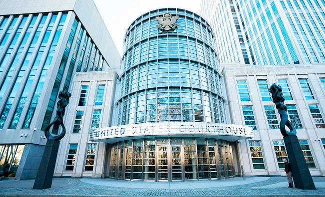 The Federal Courthouse in Brooklyn is seen in New York where Juan Ángel Napout of Paraguay, José Maria Marin of Brazil, and Manuel Burga of Peru are on trial in the Fifa corruption scandal, in this November 15, 2017 photo. (AFP)