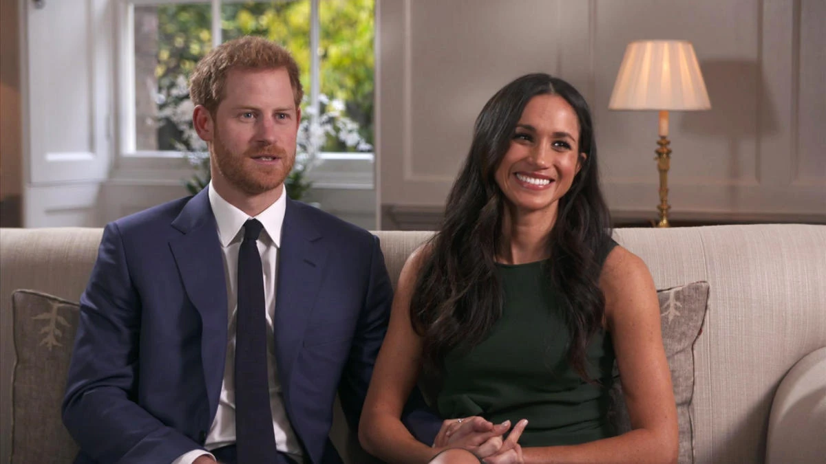 In this photo taken from video Britain's Prince Harry and Meghan Markle talk about their engagement during an interview in London, Monday, Nov. 27, 2017. (AP)