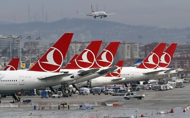 Turkish Airlines Flight 606 with 107 passengers was bound to Cairo from Nairobi when it made an emergency landing in Khartoum on Thursday. Above, Turkish Airlines aircraft parked at the Ataturk International Airport in Istanbul. (Reuters)