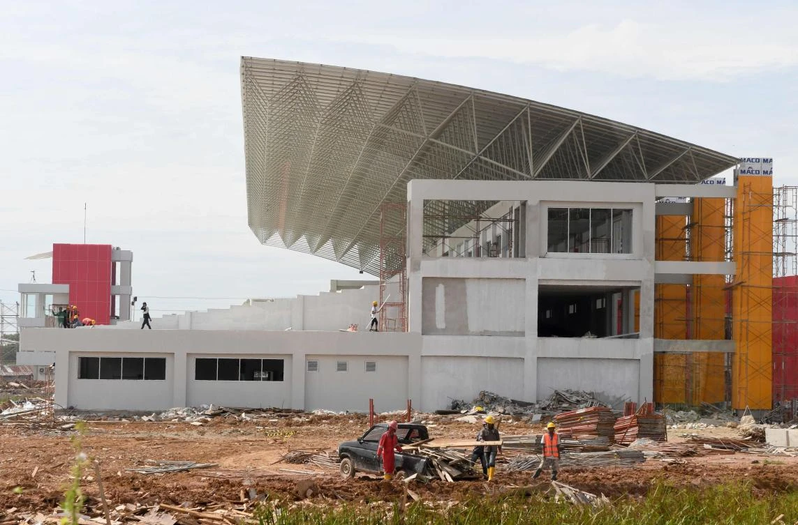 This picture taken on Nov. 28, 2017 shows construction work at the rowing venue of the 2018 Asian Games in Palembang. Half-finished venues and an air of unpreparedness raise an uncomfortable question for Indonesia: will it be ready for next year’s Asian Games? (AFP/Goh Chai Hin)