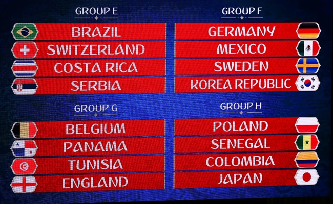 General view of the draw displayed at the State Kremlin Palace in Moscow, Russia, during the 2018 FIFA World Cup Draw on Friday. (REUTERS/Kai Pfaffenbach)